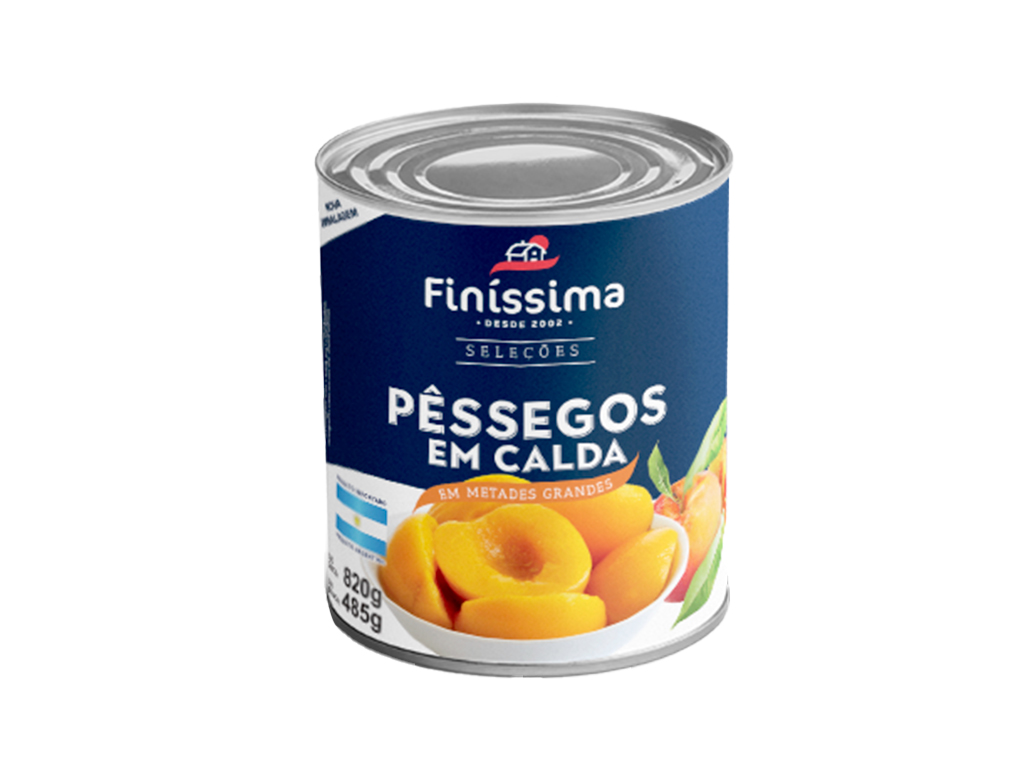 PÊSSEGO EM CALDA FINÍSSIMA 485 G (CX 12 LT)